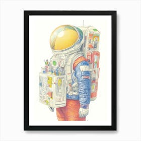 Astronaut In Space 2 Art Print