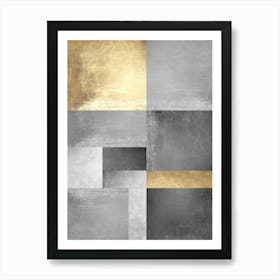 Metal and gold geometry 8 Art Print