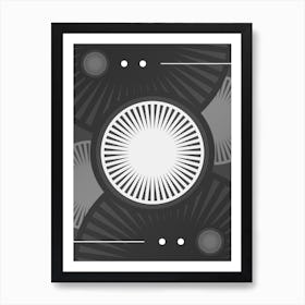 Abstract Geometric Glyph Array in White and Gray n.0098 Art Print