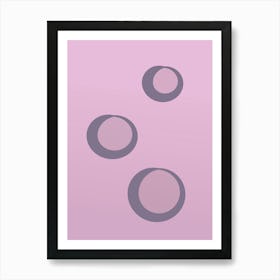 Circle Of Circles On A Pink Background Art Print