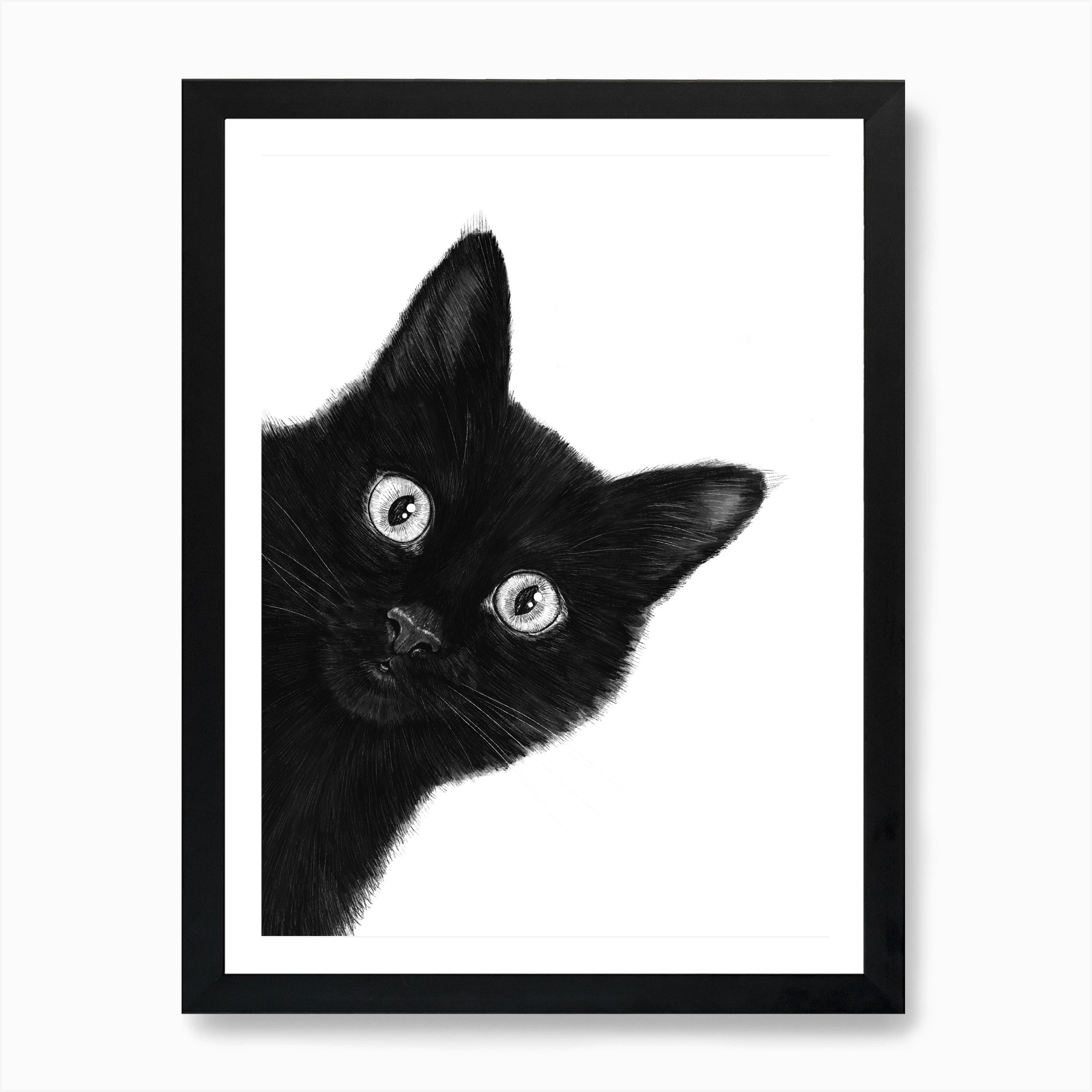 Black Cat Art Print by Valeriya Korenkova Fy Black Cat Art Print by Valeriya Korenkova Fy