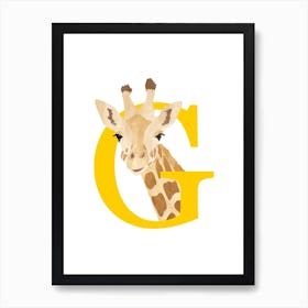 G For Giraffe Art Print