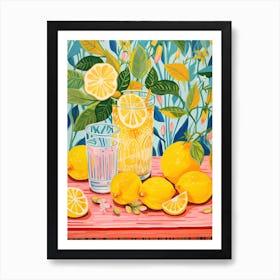 Amalfi Lemons Mediterranean View 1 Art Print