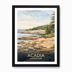 Acadia National Park Vintage Travel Poster 5 Art Print