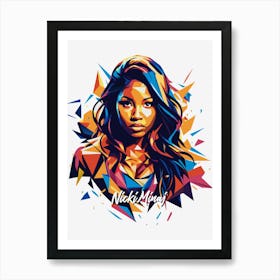 Nicki Minaj 03 Portrait Music Icon Style WPAP Pop Art Art Print