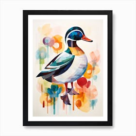 Bird Painting Collage Mallard Duck 1 Art Print