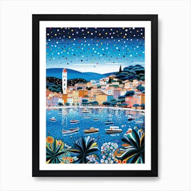 Santa Margherita Ligure, Italy, Illustration In The Style Of Pop Art 2 Art Print