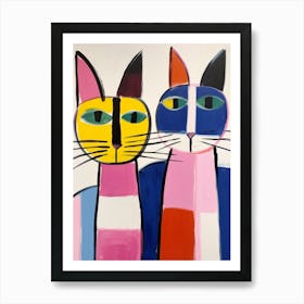 Colourful Kids Animal Art Cat 1 Art Print