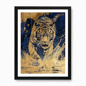 Tiger In Water 1 Art Print