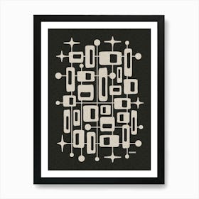 Mid Century Modern Cosmic Abstract Art Print