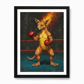 Kangaroo Boxing 1 Art Print