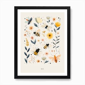 Colourful Insect Illustration Bee 12 Poster Art Print