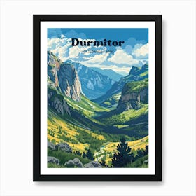 Durmitor National Park Montenegro Dinaric Alps Digital Travel Art Art Print