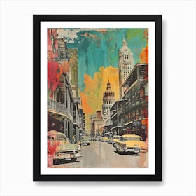 Retro New Orleans Collage 2 Art Print