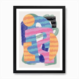 Abstract Stripe Minimal Collage 29 Art Print
