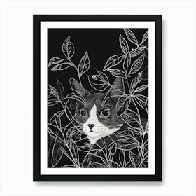 Snowshoe Cat Minimalist Illustration 2 Art Print