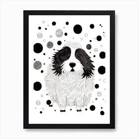 Dog With Polka Dots Portrait Art Print