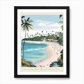 Poster Of Carlisle Bay Beach, Barbados, Matisse And Rousseau Style 4 Art Print