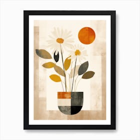 Daisies In A Vase 2 Art Print