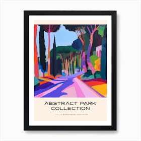 Abstract Park Collection Poster Villa Borghese Gardens Rome 1 Art Print