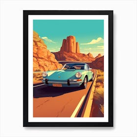 A Porsche 911 In The The Great Alpine Road Australia 4 Art Print