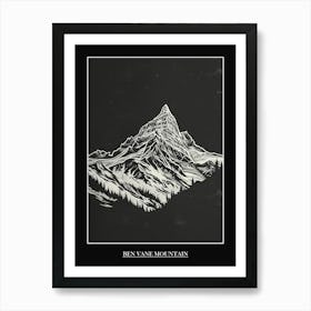 Ben Vane Mountain Line Drawing 1 Poster Art Print