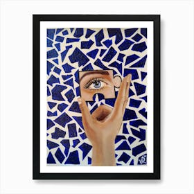 Modern Mosaic / Blue / 30x40cm Art Print