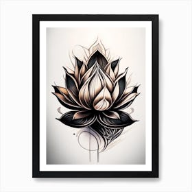 Lotus Flower, Buddhist Symbol Graffiti 2 Art Print