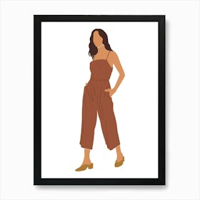 Woman In A Jumpsuit Art Print