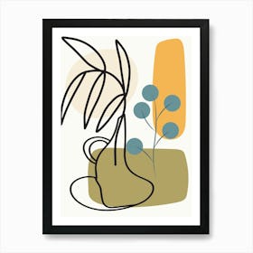 Vase With Plants Art Print