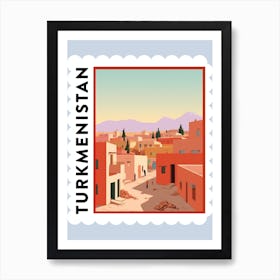 Turkmenistan Travel Stamp Poster Art Print