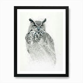 Verreauxs Eagle Owl Drawing 4 Art Print