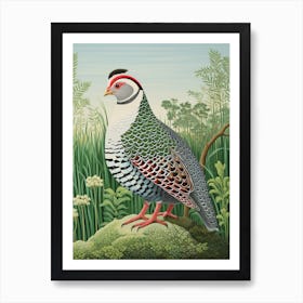 Ohara Koson Inspired Bird Painting Partridge 3 Art Print