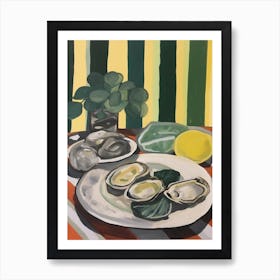 Oysters 4 Italian Still Life Painting Poster