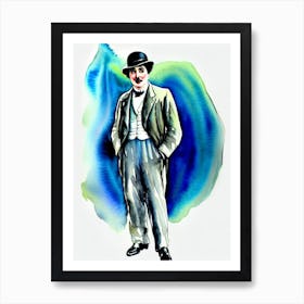 Charles Chaplin In City Lights Watercolor Art Print