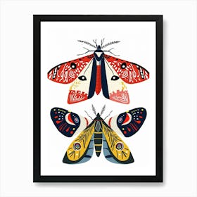 Colourful Insect Illustration Moth 30 Art Print