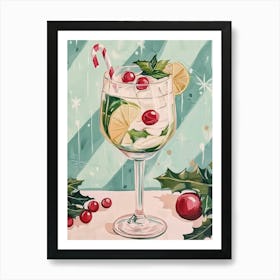 Christmas Mojito Cocktail Art Print