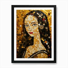 Mosaic Of A Woman Art Print