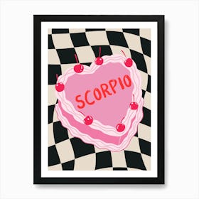 Scorpio Zodiac Heart Cake Art Print