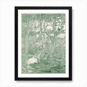 Two Herons At A Forest Pond, Theo Van Hoytema Art Print