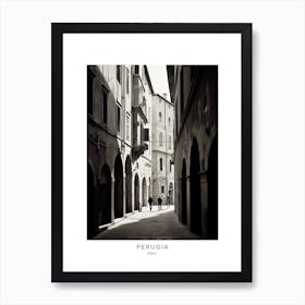 Poster Of Perugia, Italy, Black And White Analogue Photography 2 Art Print