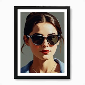 Portrait Of A Woman With Sunglasses Art Print