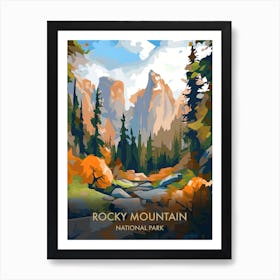 Rocky Mountain National Park Travel Poster Illustration Style 3 Art Print