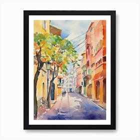 Salerno, Italy Watercolour Streets 3 Art Print