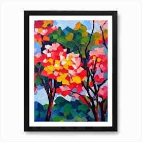 Southern Magnolia Tree Cubist 2 Art Print