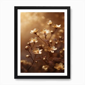 Golden Flowers Art Print