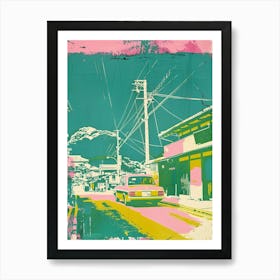  Naoshima Japan Retro Duotone Silkscreen 4 Art Print