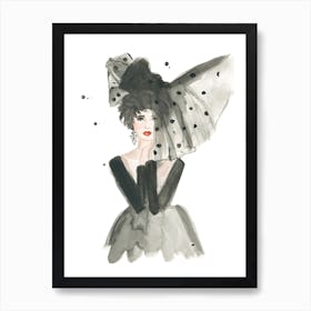 Fashion Portrait Beautiful Bow Art Print