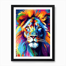 Lion Art Painting Abstract Art 3 Art Print