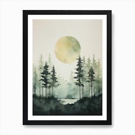 Watercolour Of Ituri Forest   Democratic Republic Of Congo 1 Art Print